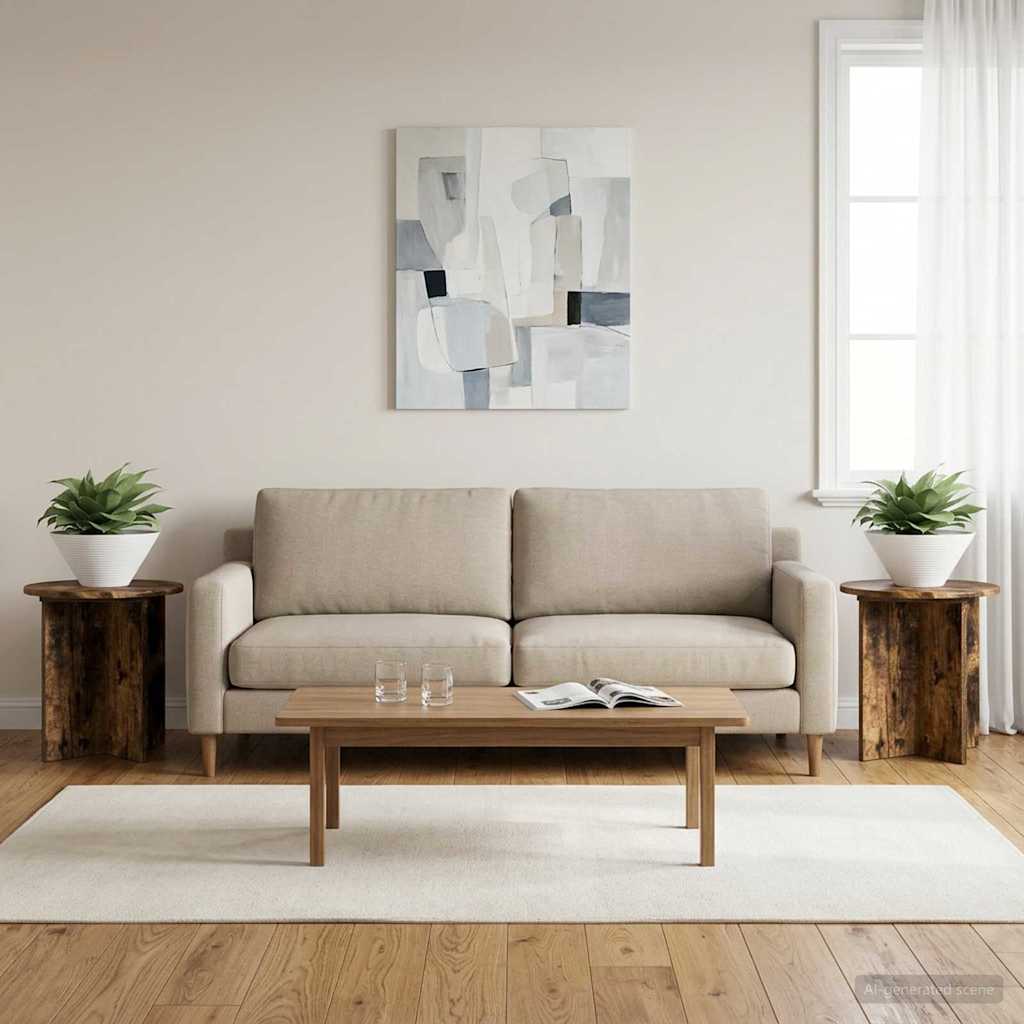 vidaXL Stojak na rośliny 2 pcs Dąb wędzony 40 x 40 x 40 cm