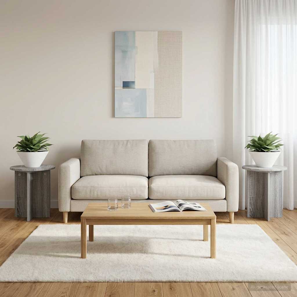 vidaXL Stojak na rośliny 2 pcs Szary Sonoma 40 x 40 x 40 cm
