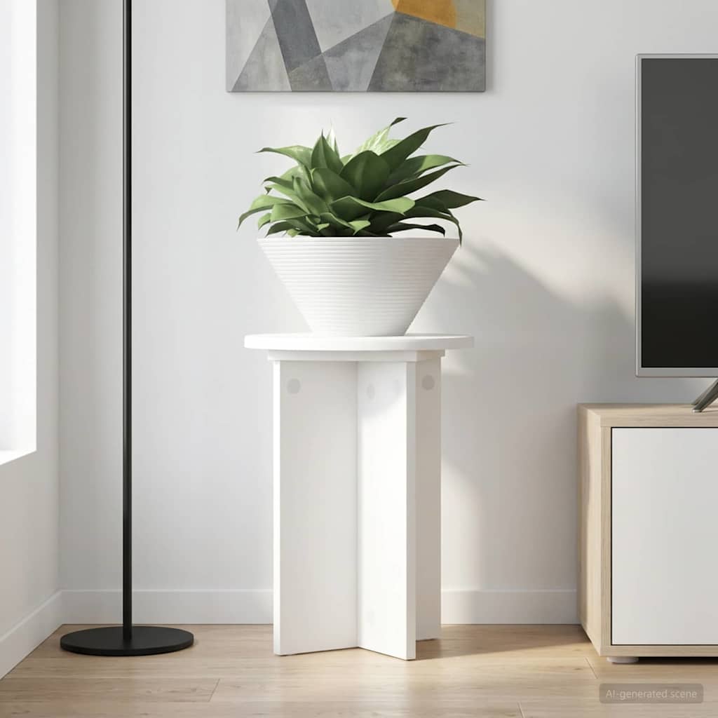 vidaXL Stojak na rośliny 2 pcs Biały Ø29,5 x 40 cm Drewno inżynieryjne