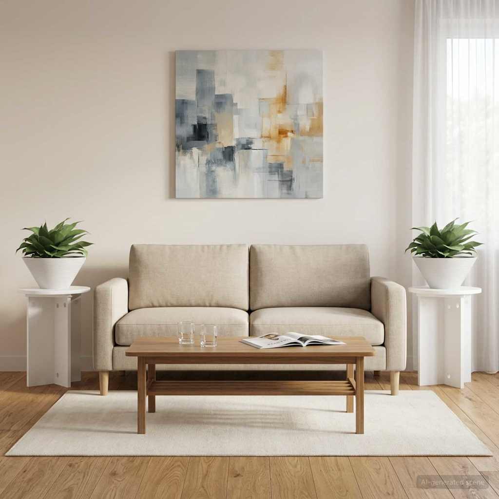 vidaXL Stojak na rośliny 2 pcs Biały Ø29,5 x 40 cm Drewno inżynieryjne
