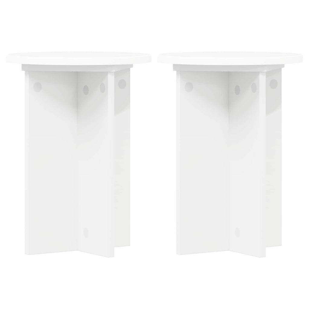 vidaXL Stojak na rośliny 2 pcs Biały Ø29,5 x 40 cm Drewno inżynieryjne