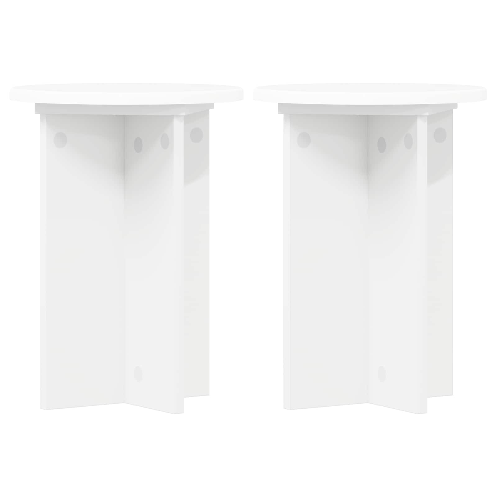 vidaXL Stojak na rośliny 2 pcs Biały Ø29,5 x 40 cm Drewno inżynieryjne