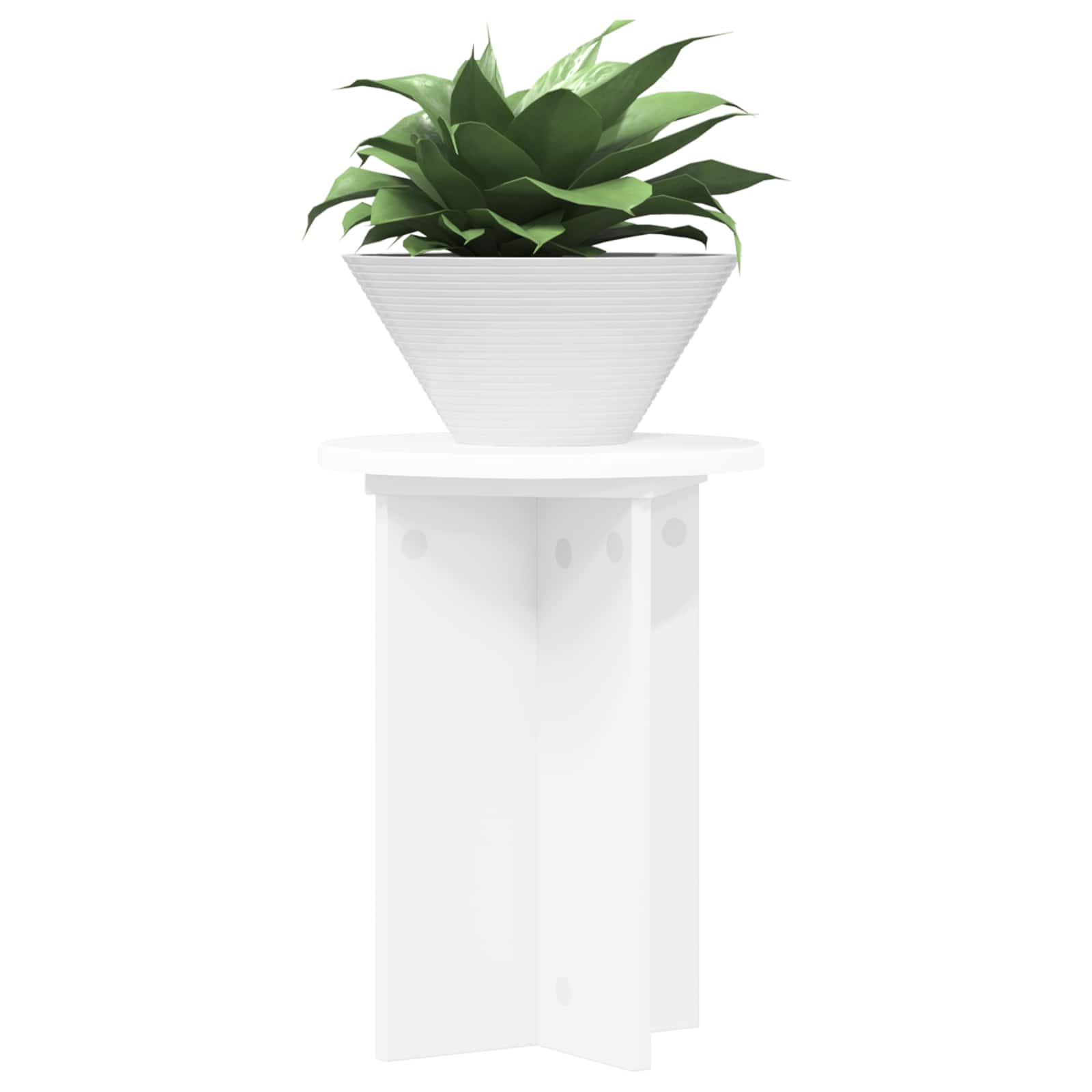 vidaXL Stojak na rośliny 2 pcs Biały Ø29,5 x 40 cm Drewno inżynieryjne