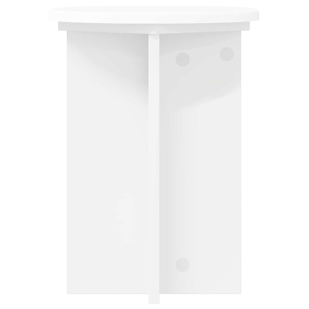 vidaXL Stojak na rośliny 2 pcs Biały Ø29,5 x 40 cm Drewno inżynieryjne
