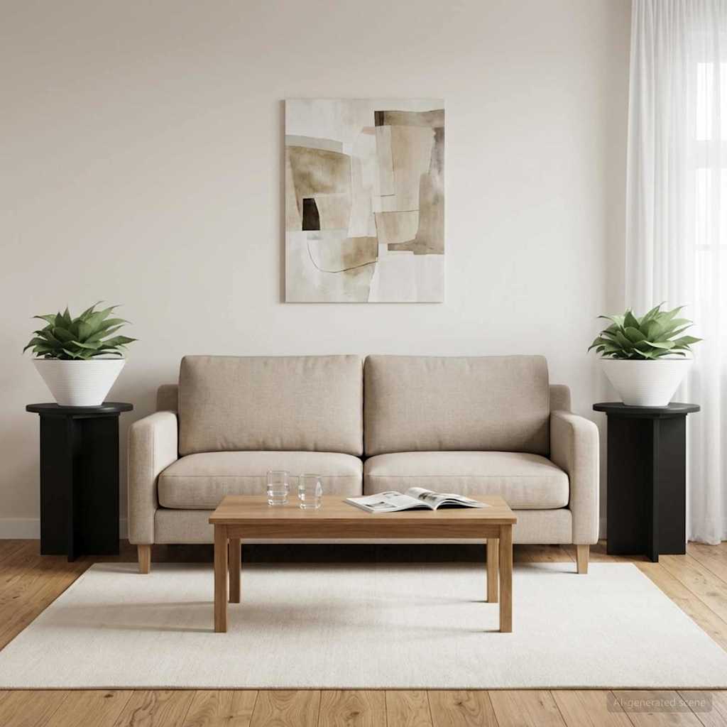 vidaXL Stojak na rośliny 2 pcs Czarny Ø29,5 x 40 cm