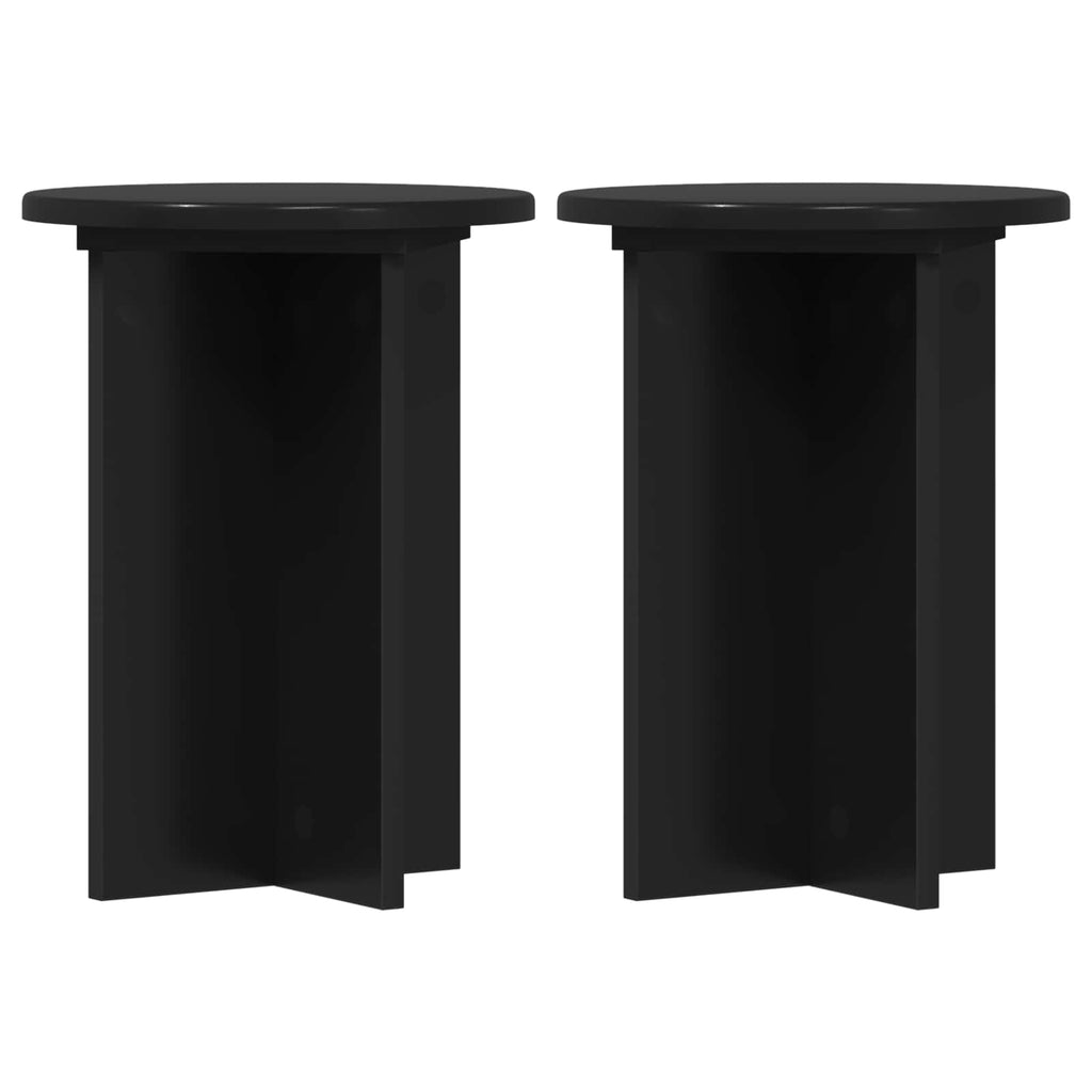 vidaXL Stojak na rośliny 2 pcs Czarny Ø29,5 x 40 cm