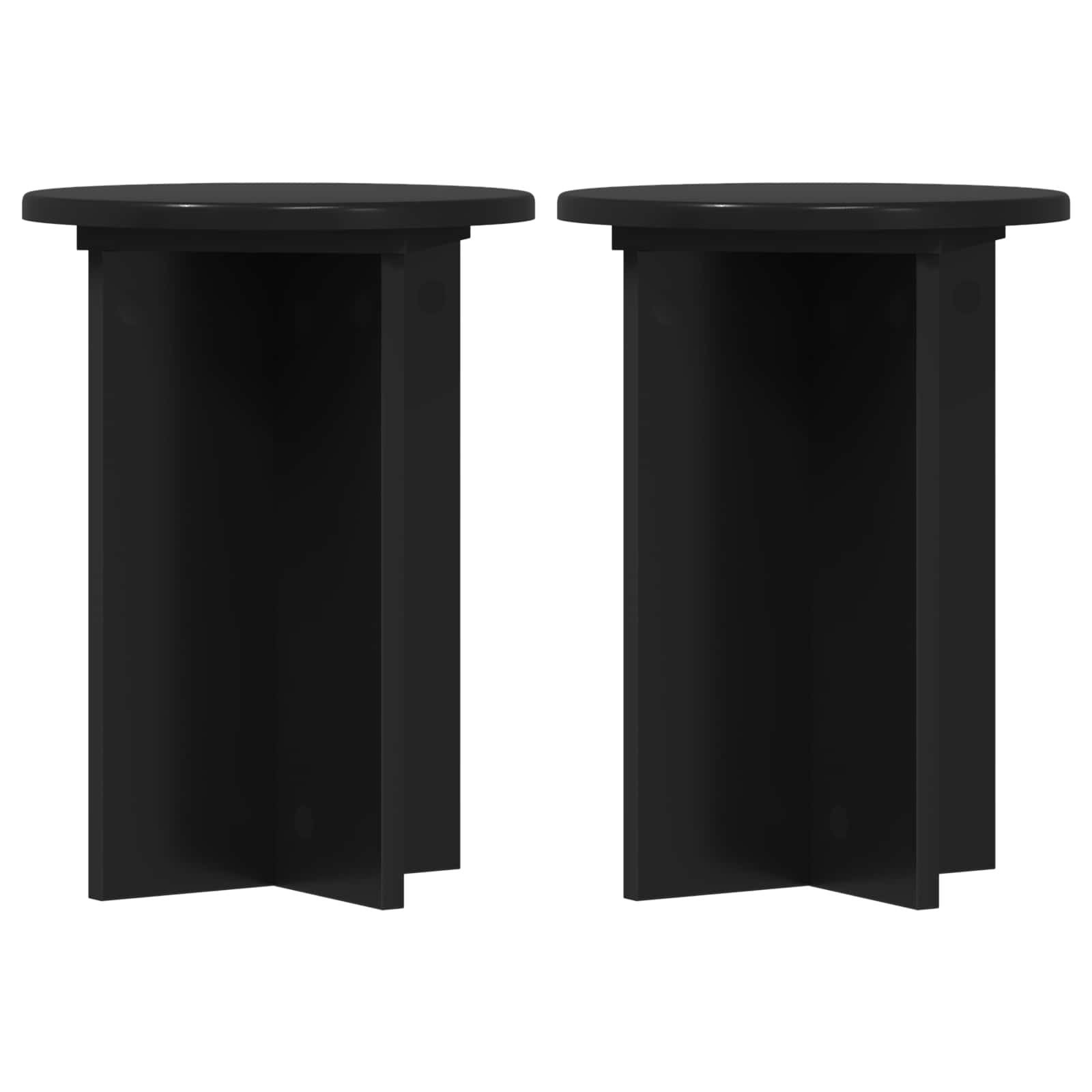 vidaXL Stojak na rośliny 2 pcs Czarny Ø29,5 x 40 cm
