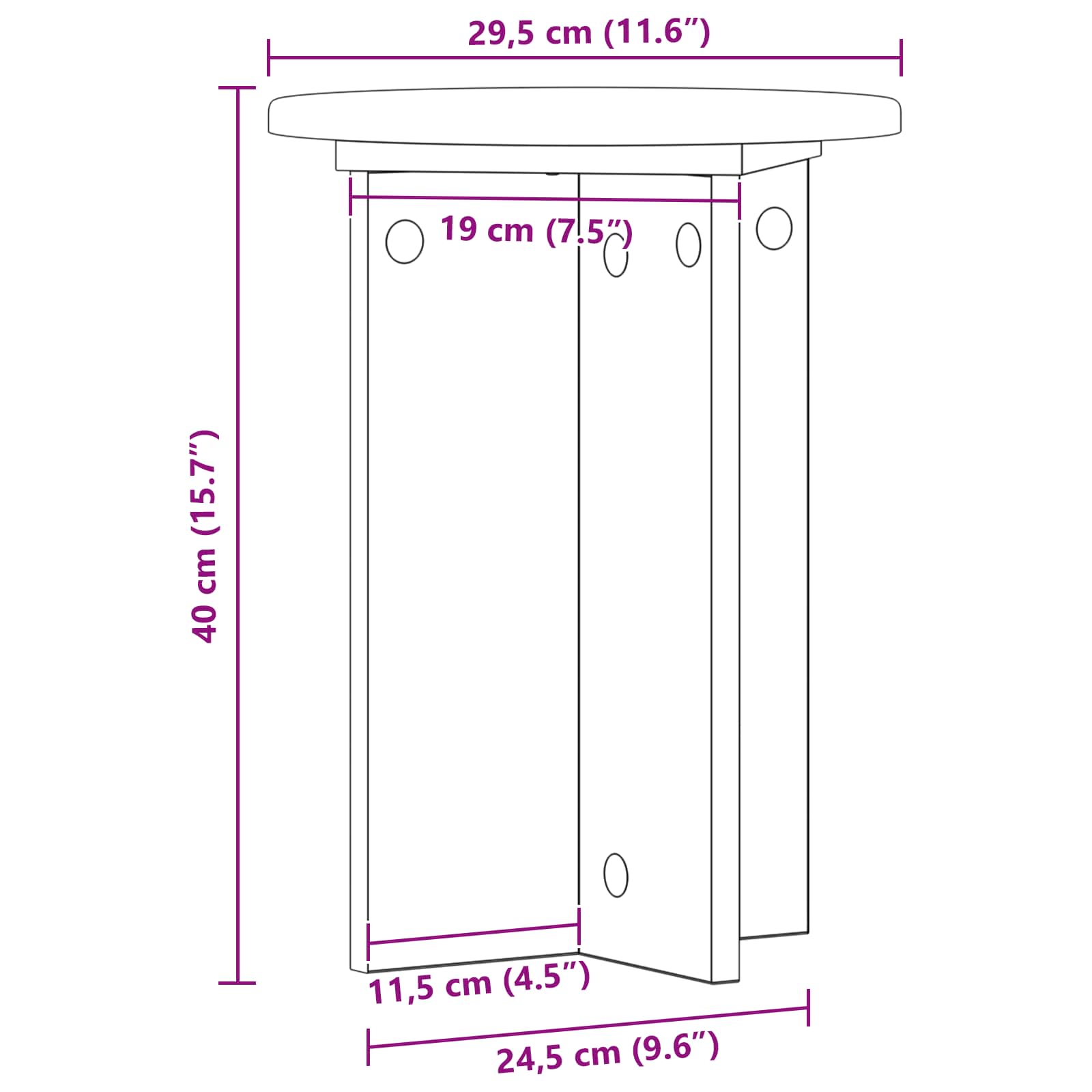 vidaXL Stojak na rośliny 2 pcs Betonowy szary Ø29,5 x 40 cm