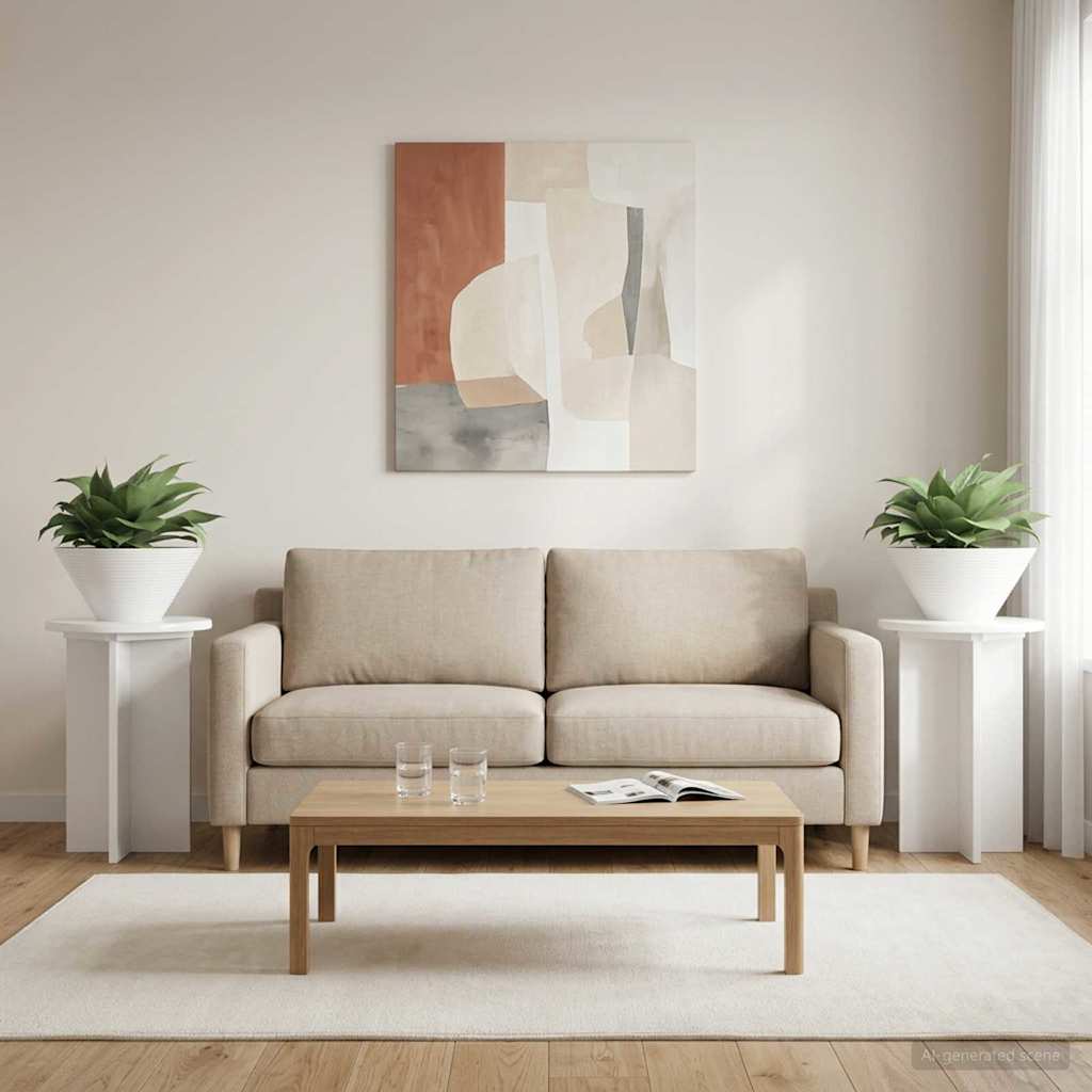 vidaXL Stojak na rośliny 2 pcs Biały wysoki połysk Ø29,5 x 40 cm