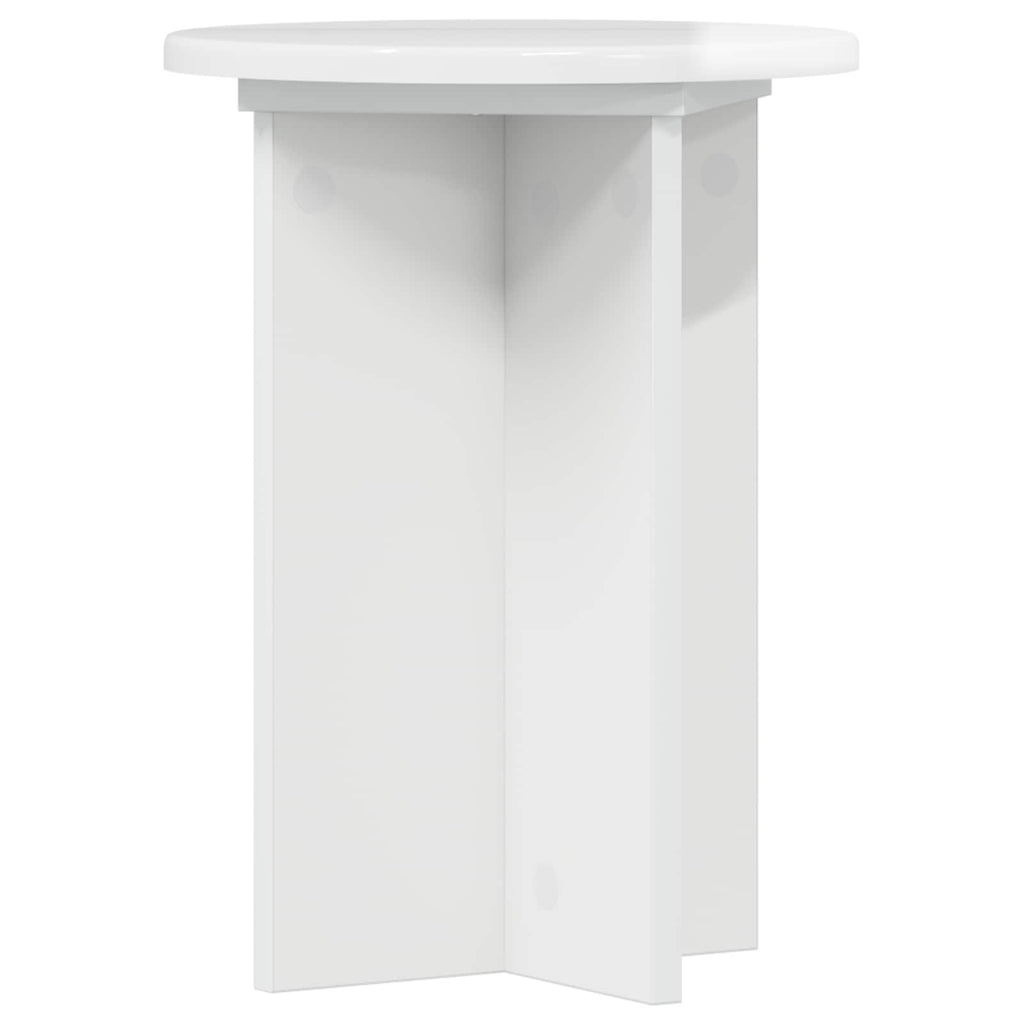 vidaXL Stojak na rośliny 2 pcs Biały wysoki połysk Ø29,5 x 40 cm
