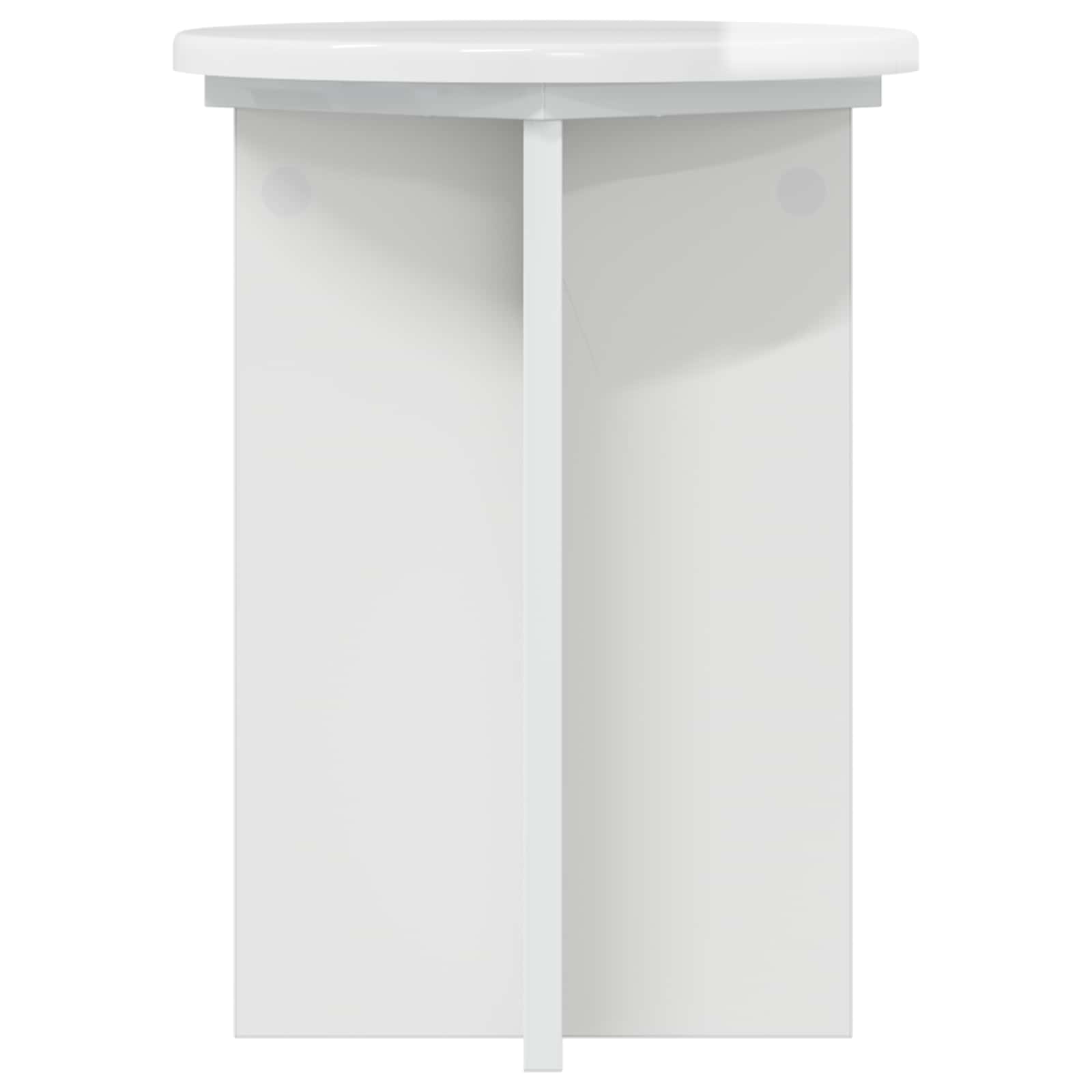 vidaXL Stojak na rośliny 2 pcs Biały wysoki połysk Ø29,5 x 40 cm