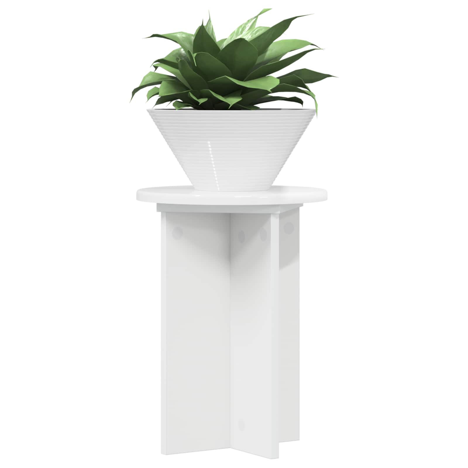 vidaXL Stojak na rośliny 2 pcs Biały wysoki połysk Ø29,5 x 40 cm