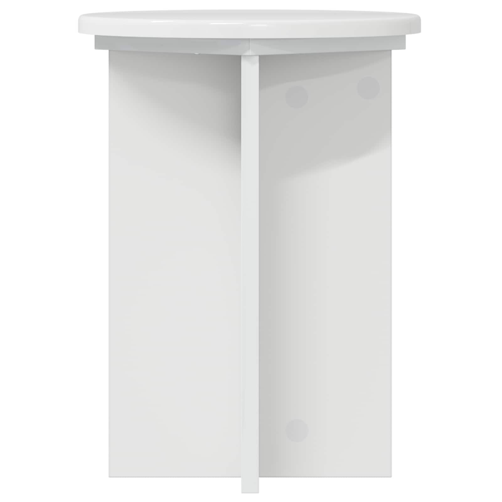 vidaXL Stojak na rośliny 2 pcs Biały wysoki połysk Ø29,5 x 40 cm
