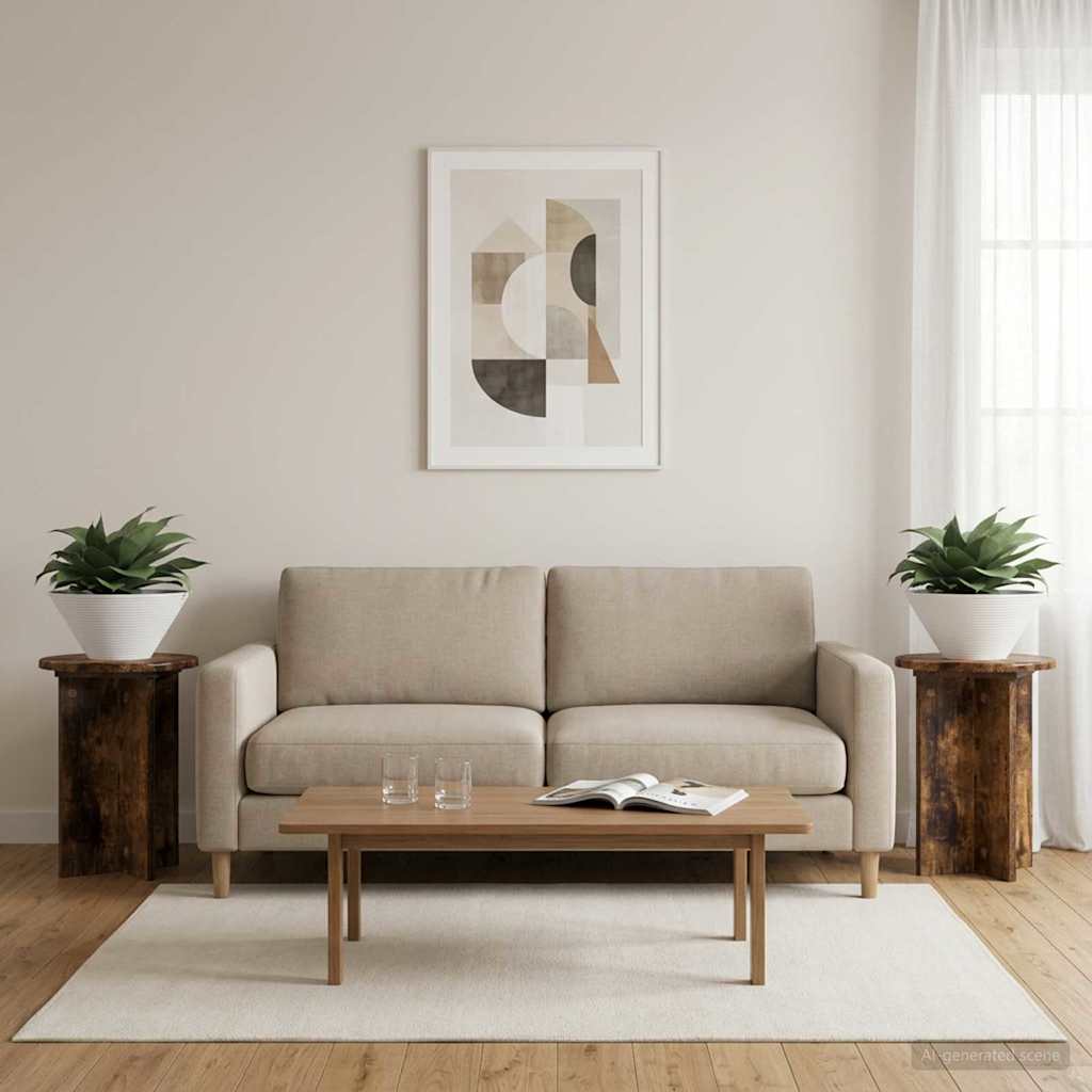 vidaXL Stojak na rośliny 2 pcs Dąb wędzony Ø29,5 x 40 cm
