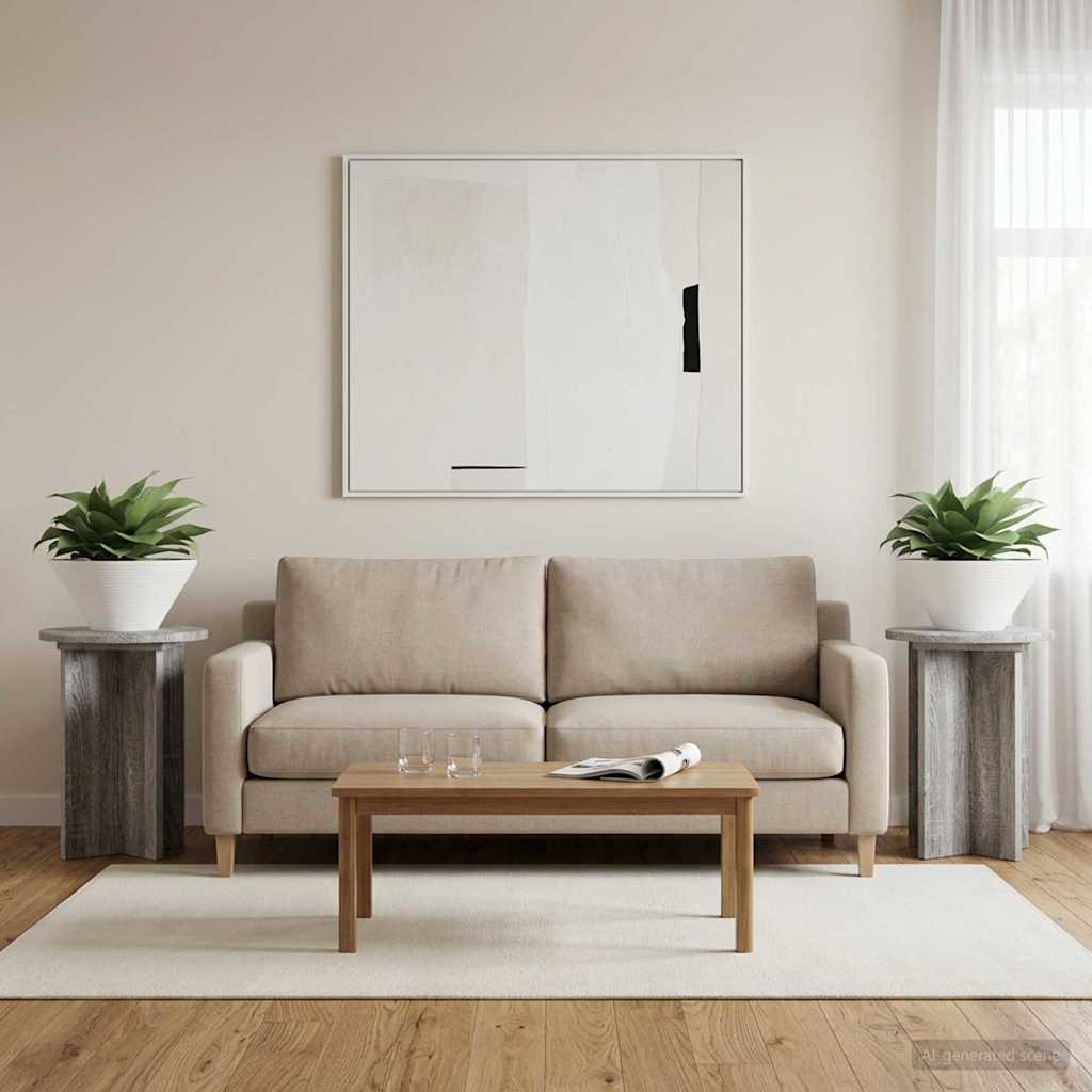 vidaXL Stojak na rośliny 2 pcs Szary Sonoma Ø29,5 x 40 cm