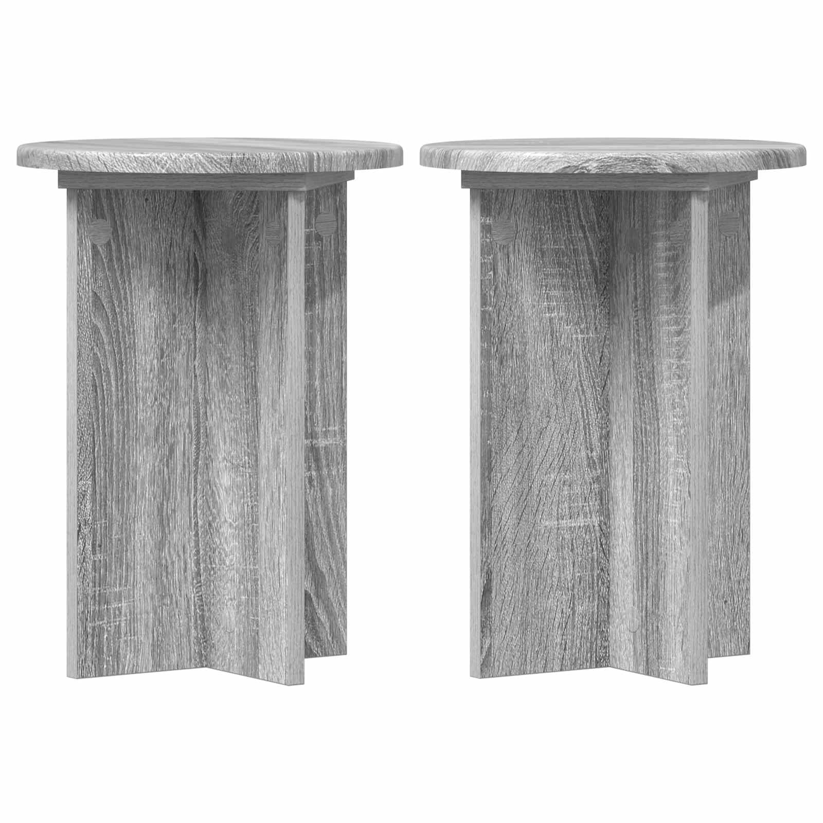 vidaXL Stojak na rośliny 2 pcs Szary Sonoma Ø29,5 x 40 cm