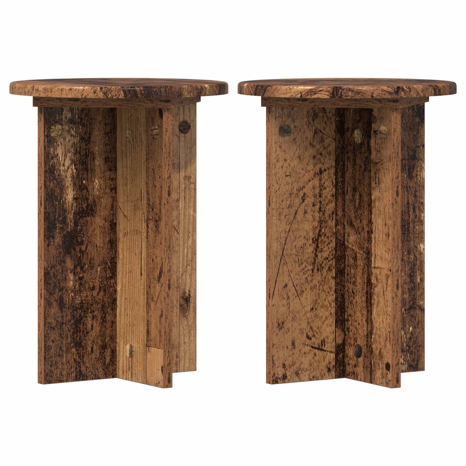 vidaXL Stojak na rośliny 2 pcs Stare drewno Ø29,5 x 40 cm