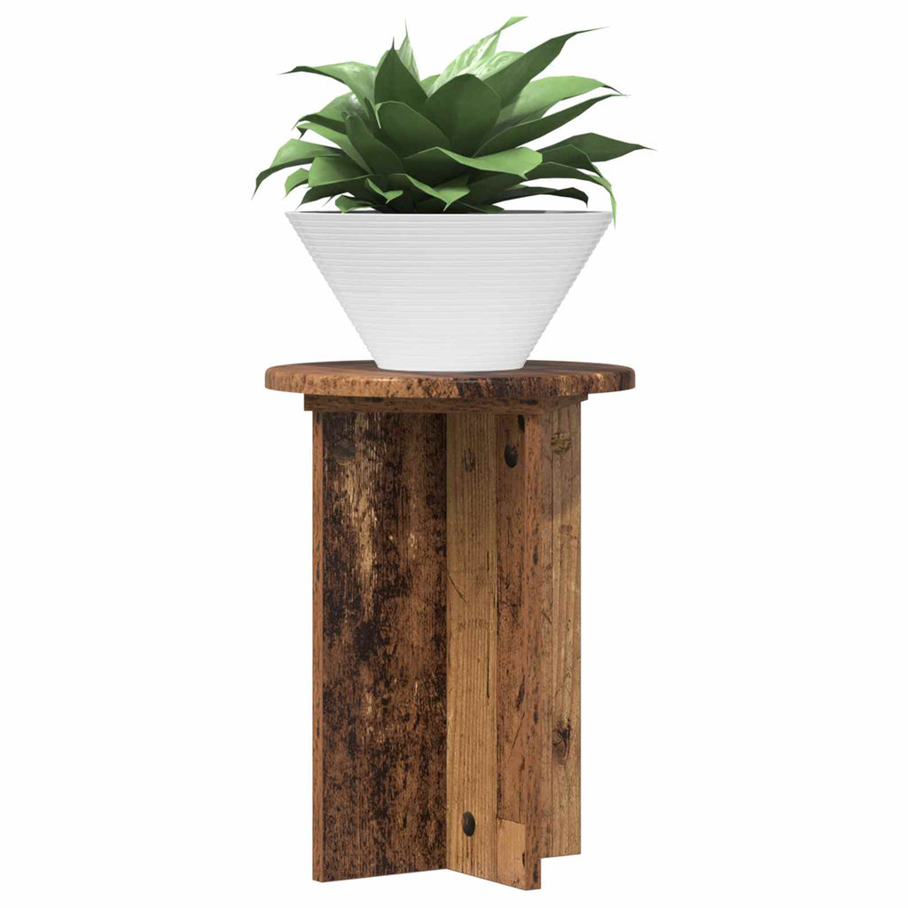 vidaXL Stojak na rośliny 2 pcs Stare drewno Ø29,5 x 40 cm