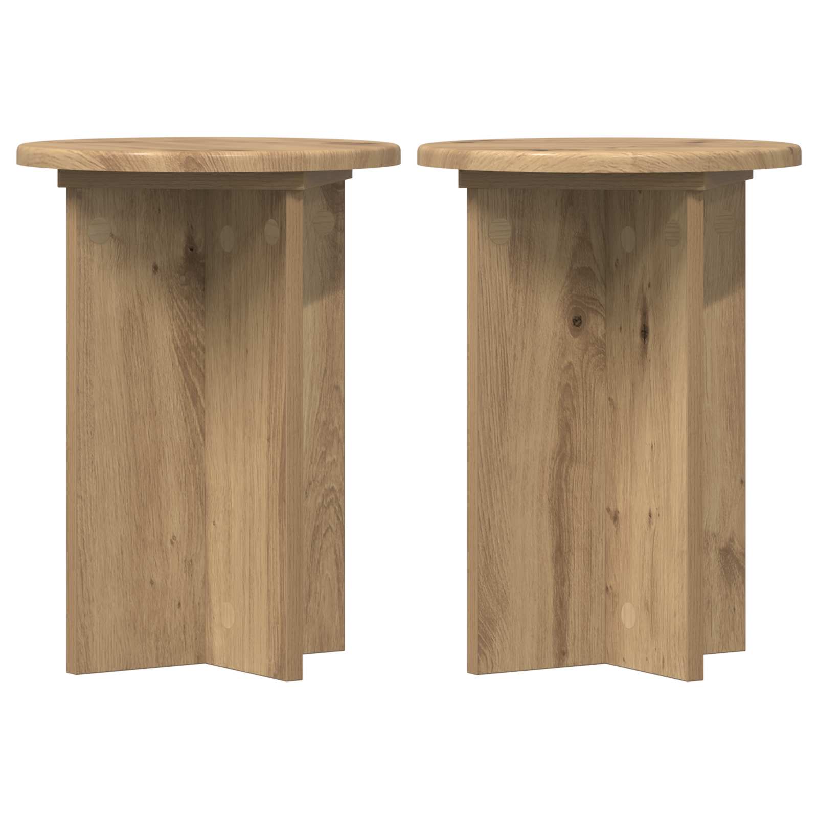 vidaXL Stojak na rośliny 2 pcs Dąb artisan Ø29,5 x 40 cm
