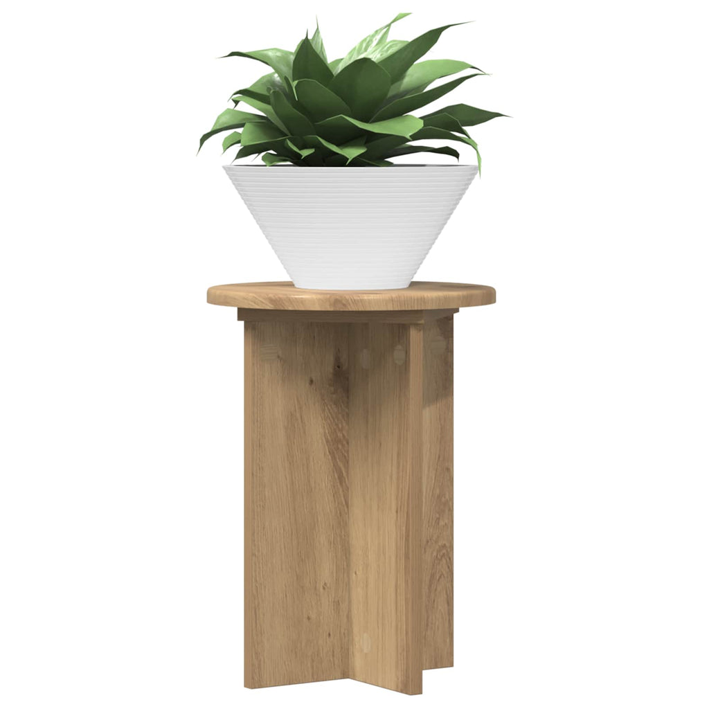 vidaXL Stojak na rośliny 2 pcs Dąb artisan Ø29,5 x 40 cm