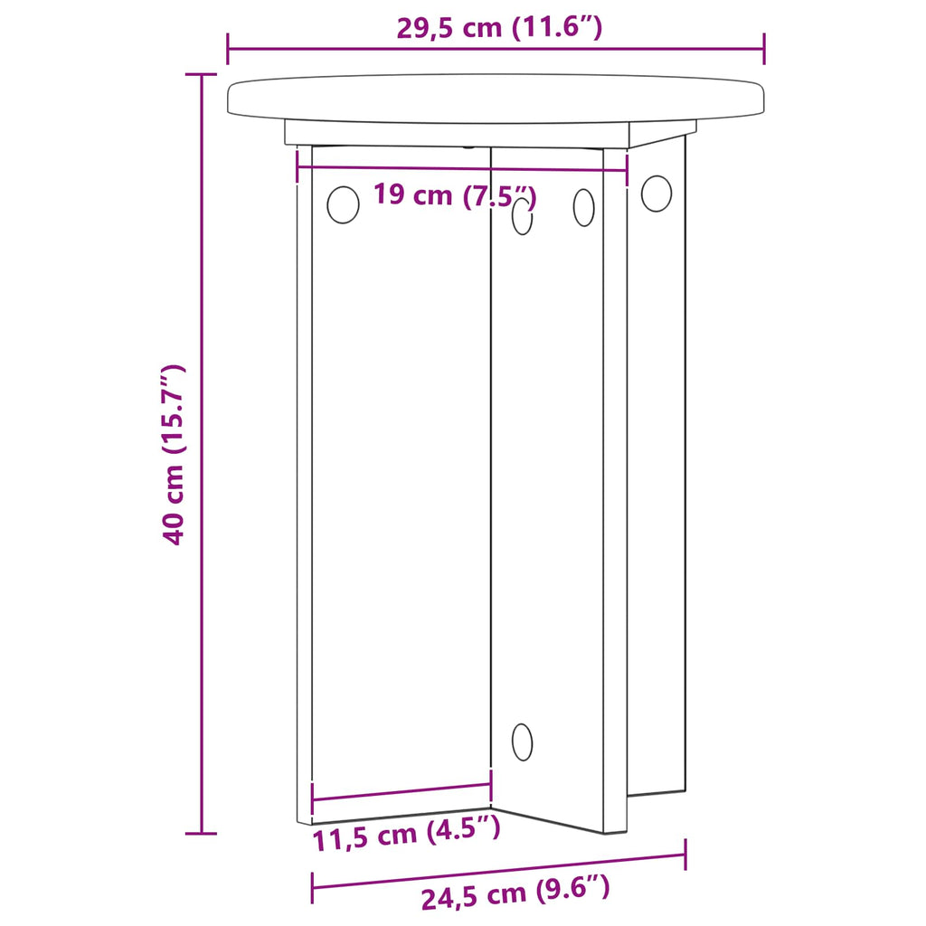 vidaXL Stojak na rośliny 2 pcs Dąb artisan Ø29,5 x 40 cm