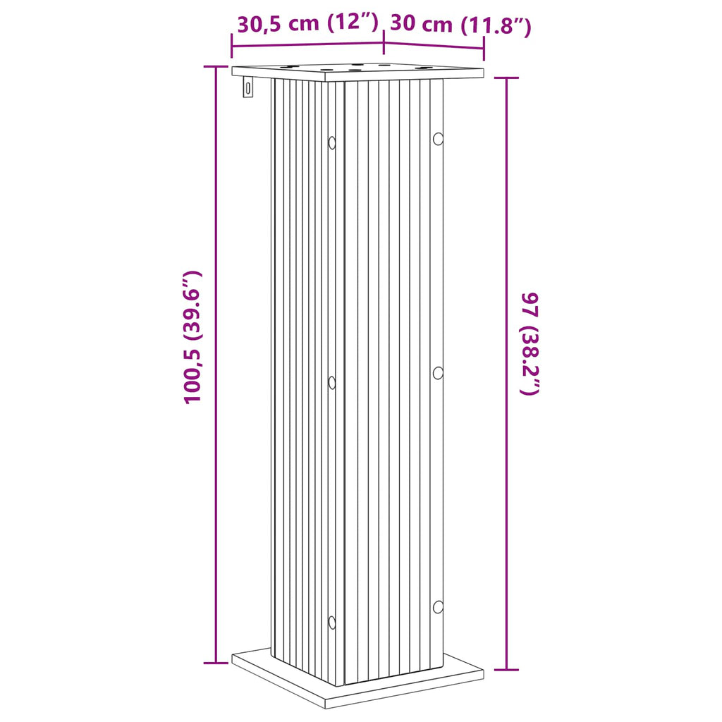 vidaXL Stojak na rośliny 2 pcs Czarny 30,5 x 30 x 100,5 cm