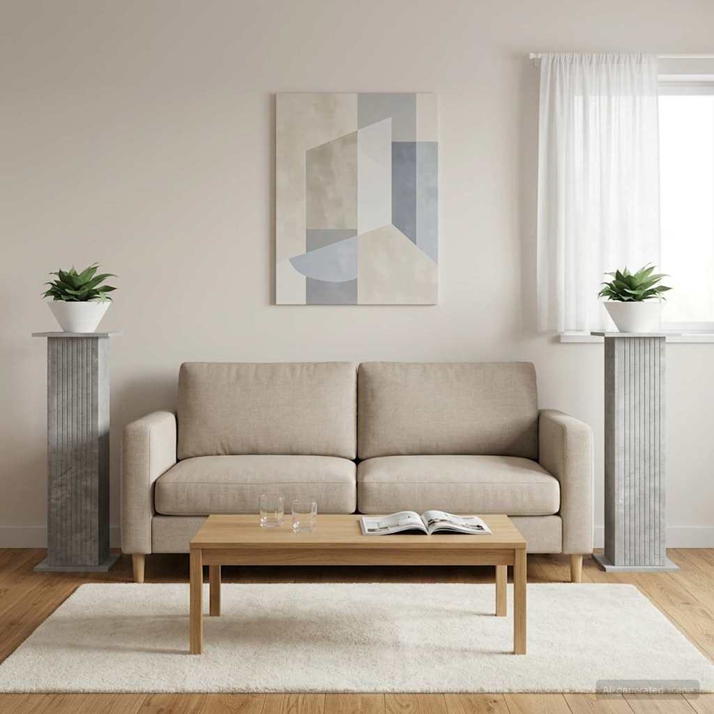vidaXL Stojak na rośliny 2 pcs Betonowy szary 30,5 x 30 x 100,5 cm