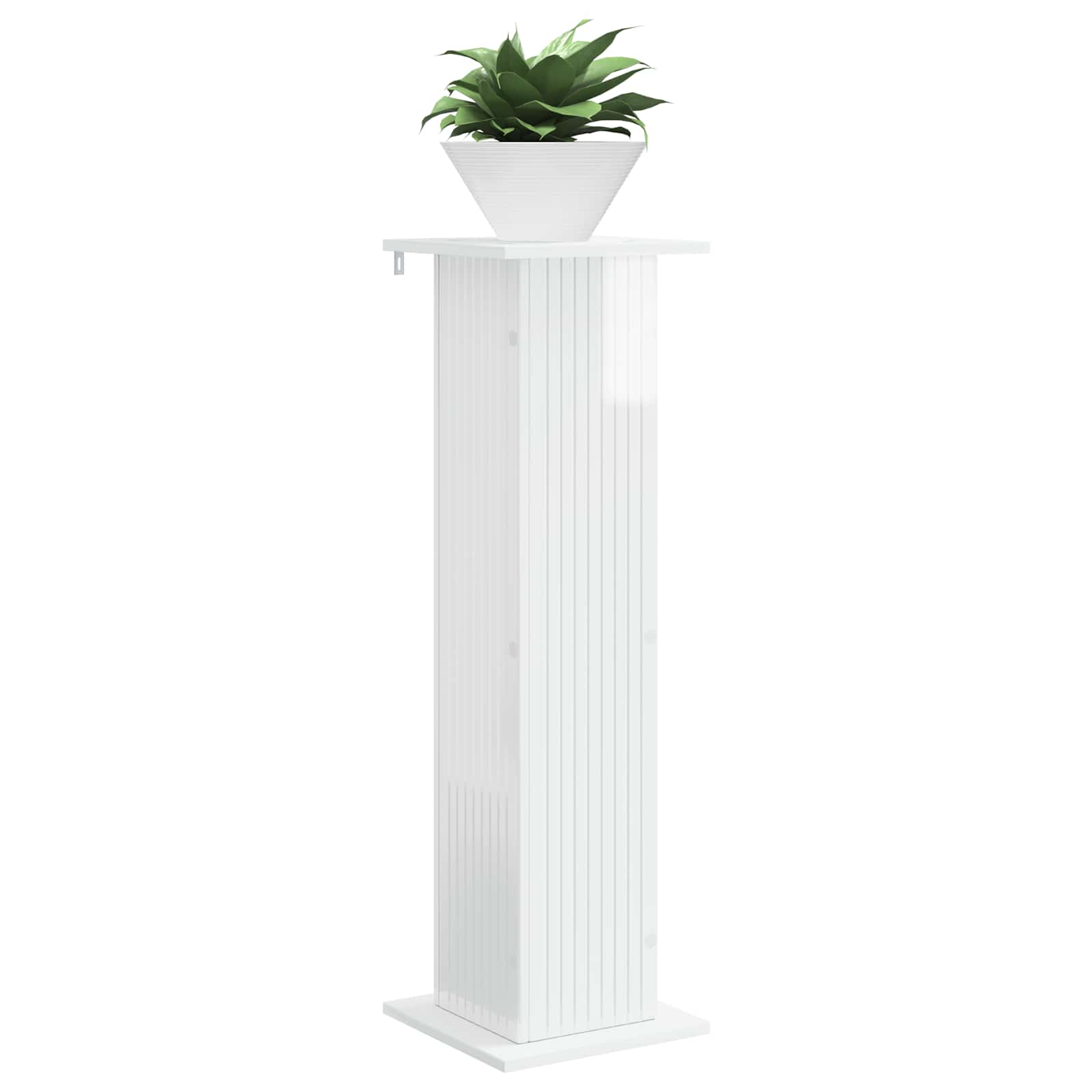 vidaXL Stojak na rośliny Biały wysoki połysk 30,5 x 30 x 100,5 cm