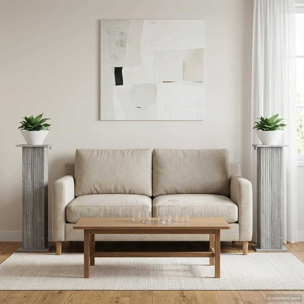 vidaXL Stojak na rośliny 2 pcs Szary Sonoma 30,5 x 30 x 100,5 cm