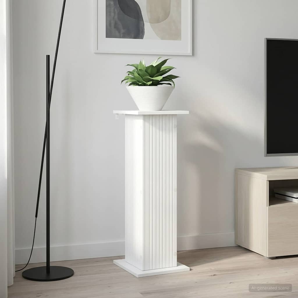 vidaXL Stojak na rośliny Biały 30,5 x 30 x 80,5 cm Drewno inżynieryjne
