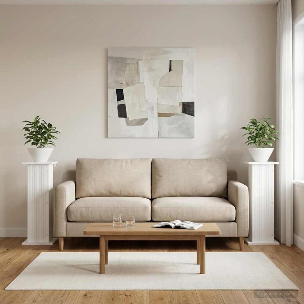 vidaXL Stojak na rośliny 2 pcs Biały 30,5 x 30 x 80,5 cm