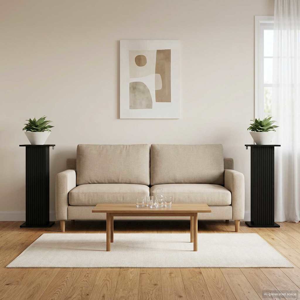 vidaXL Stojak na rośliny 2 pcs Czarny 30,5 x 30 x 80,5 cm