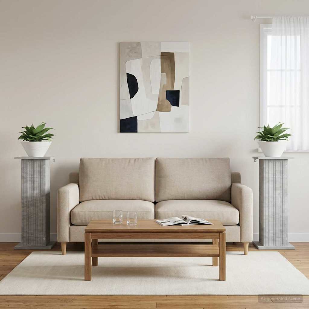 vidaXL Stojak na rośliny 2 pcs Betonowy szary 30,5 x 30 x 80,5 cm