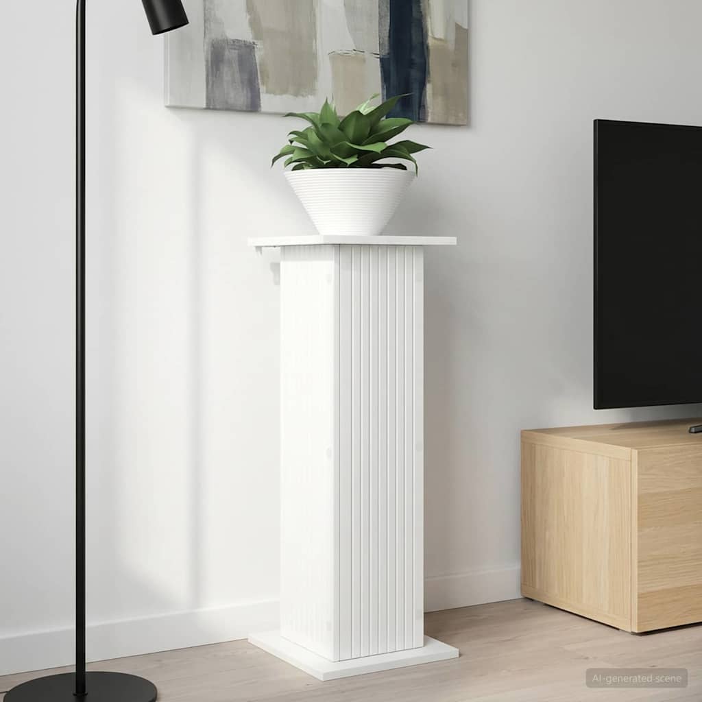 vidaXL Stojak na rośliny Biały wysoki połysk 30,5 x 30 x 80,5 cm