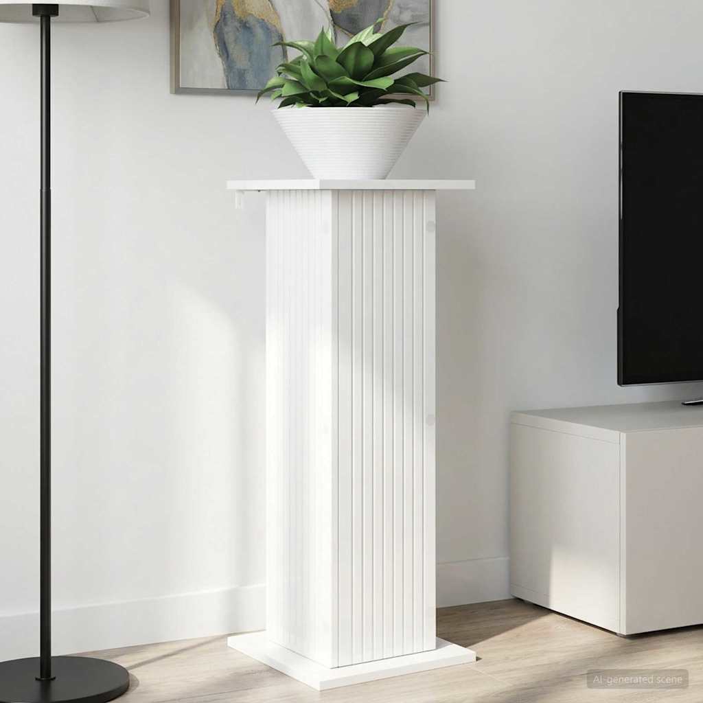 vidaXL Stojak na rośliny 2 pcs Biały wysoki połysk 30,5 x 30 x 80,5 cm