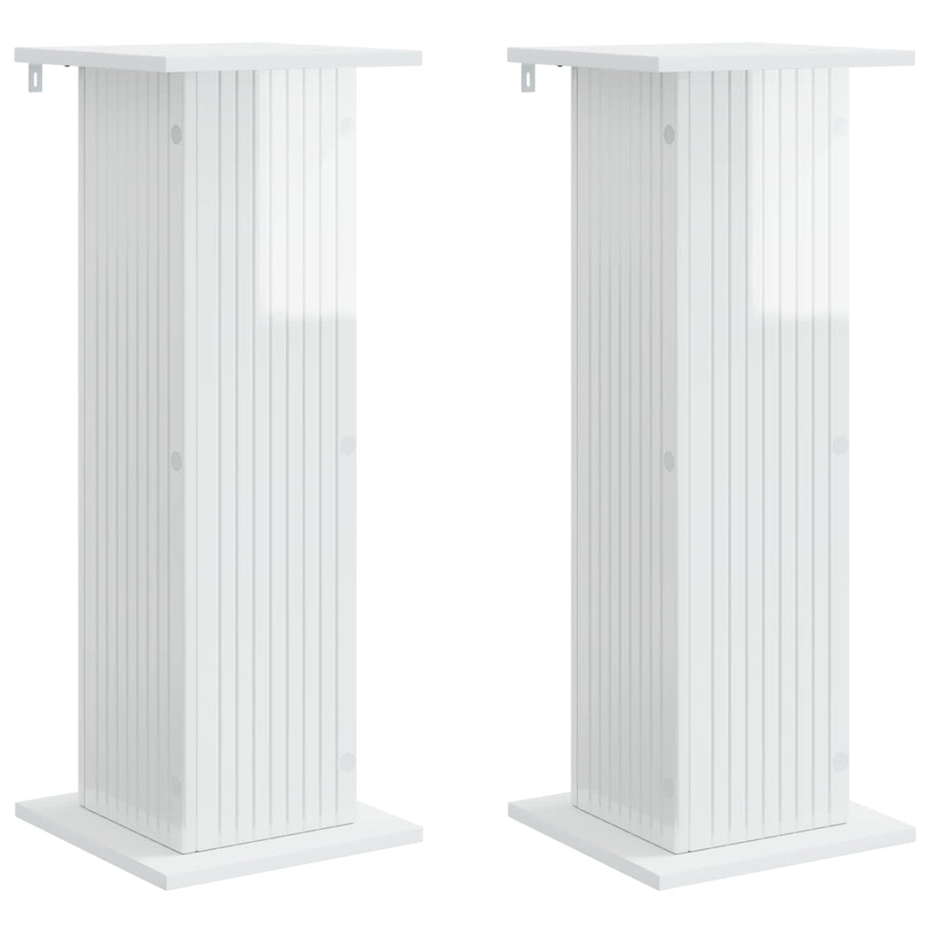 vidaXL Stojak na rośliny 2 pcs Biały wysoki połysk 30,5 x 30 x 80,5 cm