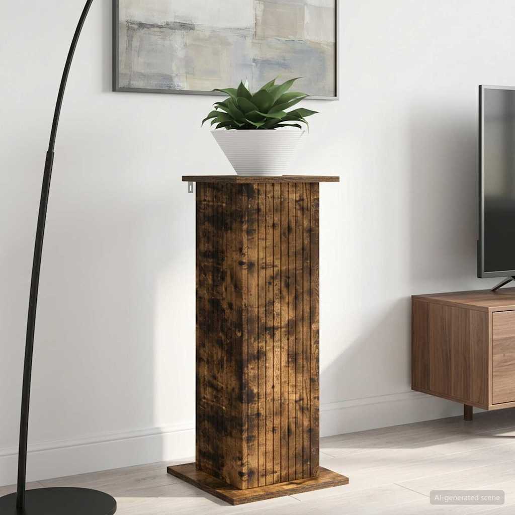 vidaXL Stojak na rośliny Dąb wędzony 30,5 x 30 x 80,5 cm