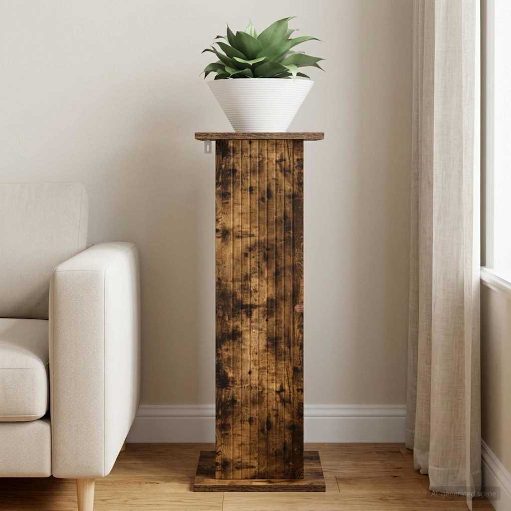vidaXL Stojak na rośliny Dąb wędzony 30,5 x 30 x 80,5 cm