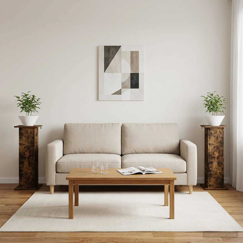 vidaXL Stojak na rośliny 2 pcs Dąb wędzony 30,5 x 30 x 80,5 cm
