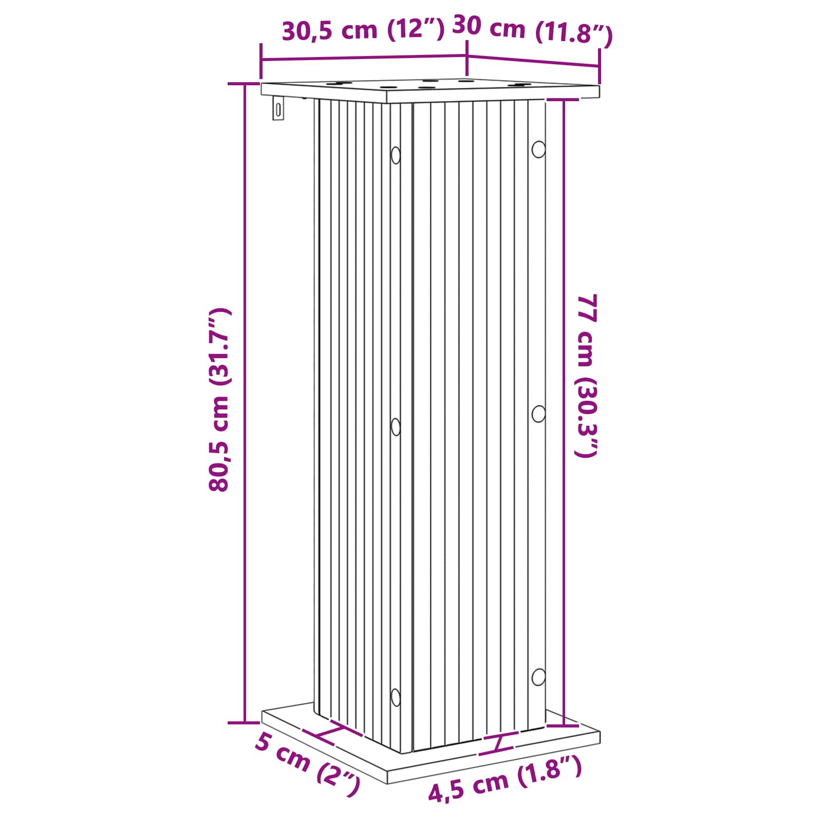 vidaXL Stojak na rośliny 2 szt. Dąb wędzony 30,5 x 30 x 80,5 cm