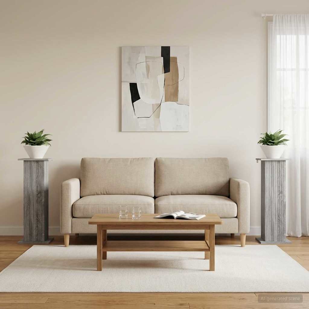 vidaXL Stojak na rośliny 2 pcs Szary Sonoma 30,5 x 30 x 80,5 cm