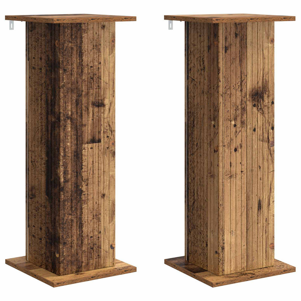 vidaXL Stojak na rośliny 2 szt. Stare drewno 30,5 x 30 x 80,5 cm