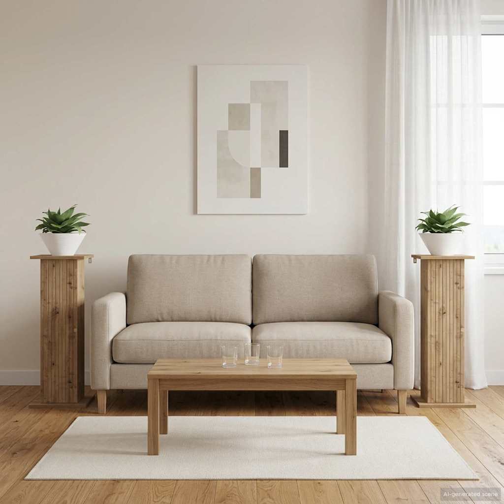 vidaXL Stojak na rośliny 2 pcs Dąb artisan 30,5 x 30 x 80,5 cm