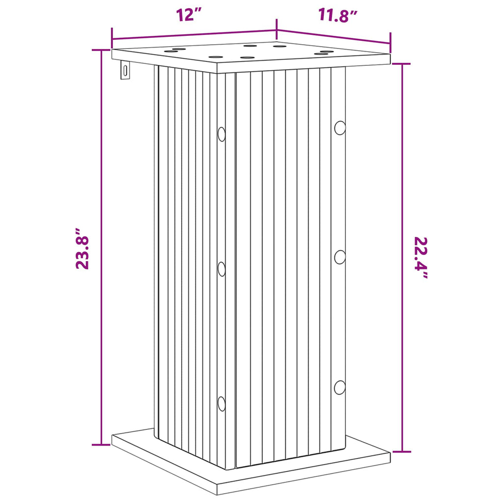 vidaXL Stojak na rośliny Biały 30,5 x 30 x 60,5 cm Drewno inżynieryjne