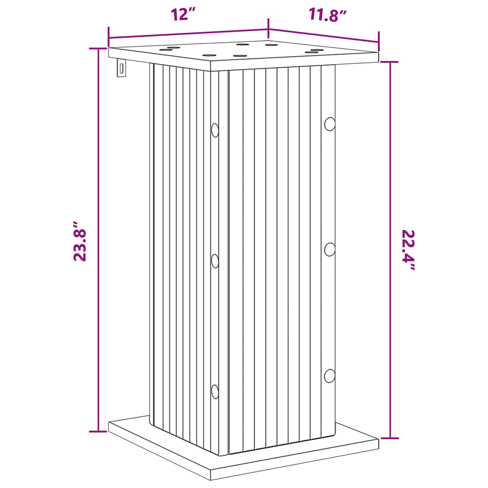 vidaXL Stojak na rośliny Biały 30,5 x 30 x 60,5 cm Drewno inżynieryjne