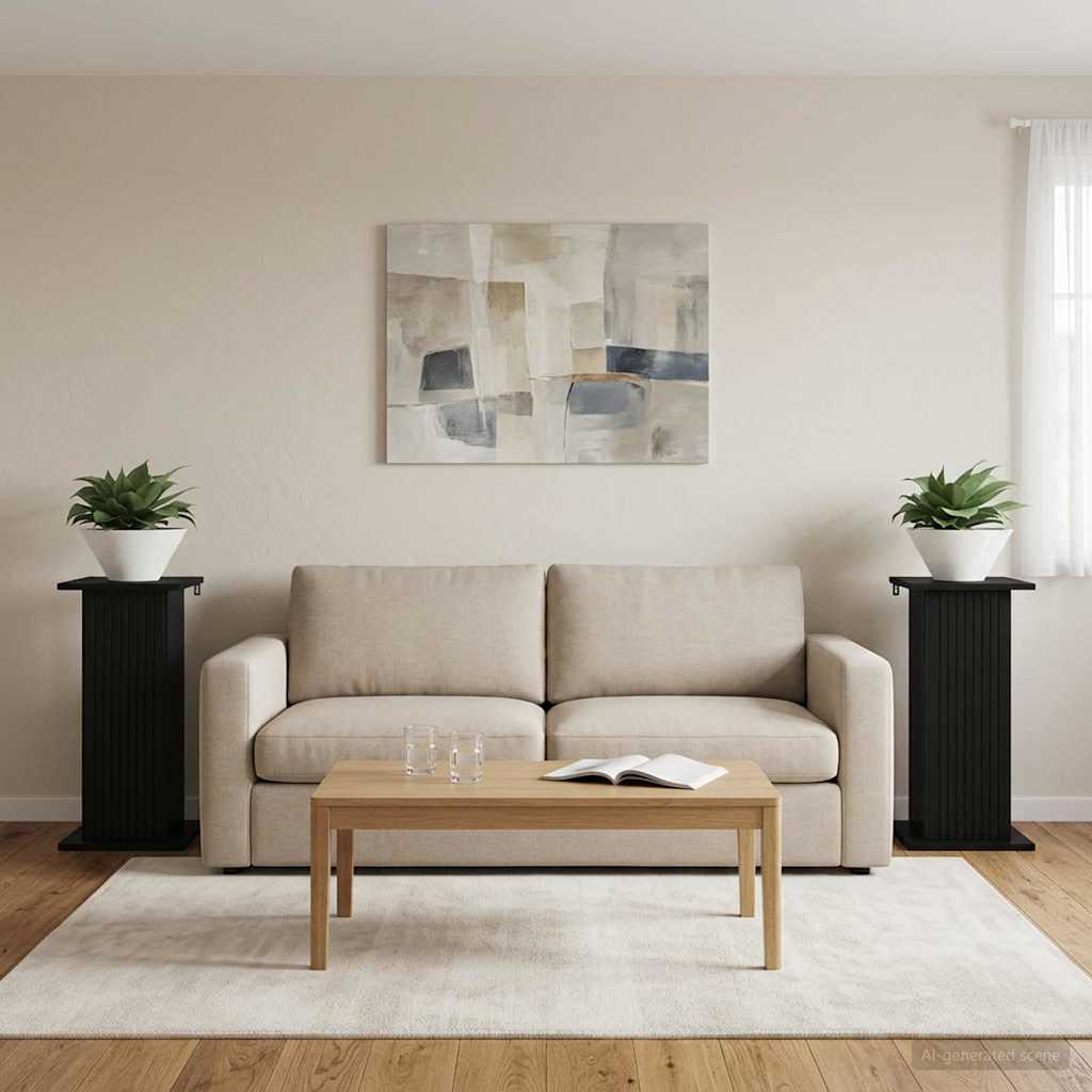 vidaXL Stojak na rośliny 2 pcs Czarny 30,5 x 30 x 60,5 cm