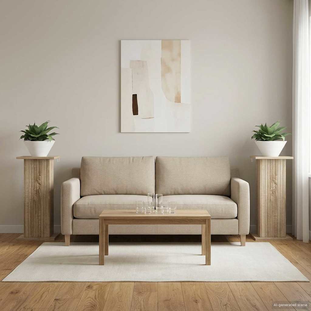 vidaXL Stojak na rośliny 2 pcs dąb Sonoma 30,5 x 30 x 60,5 cm
