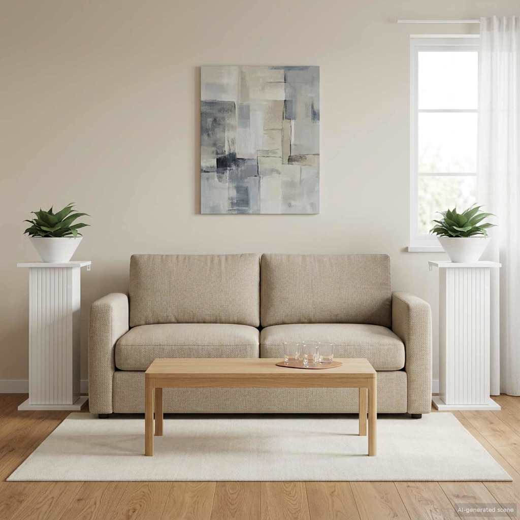 vidaXL Stojak na rośliny 2 pcs Biały wysoki połysk 30,5 x 30 x 60,5 cm