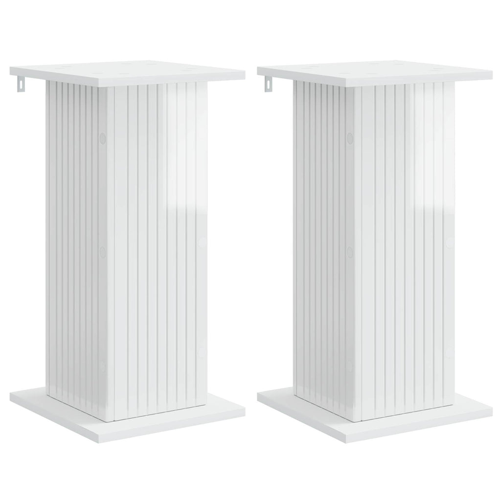 vidaXL Stojak na rośliny 2 pcs Biały wysoki połysk 30,5 x 30 x 60,5 cm