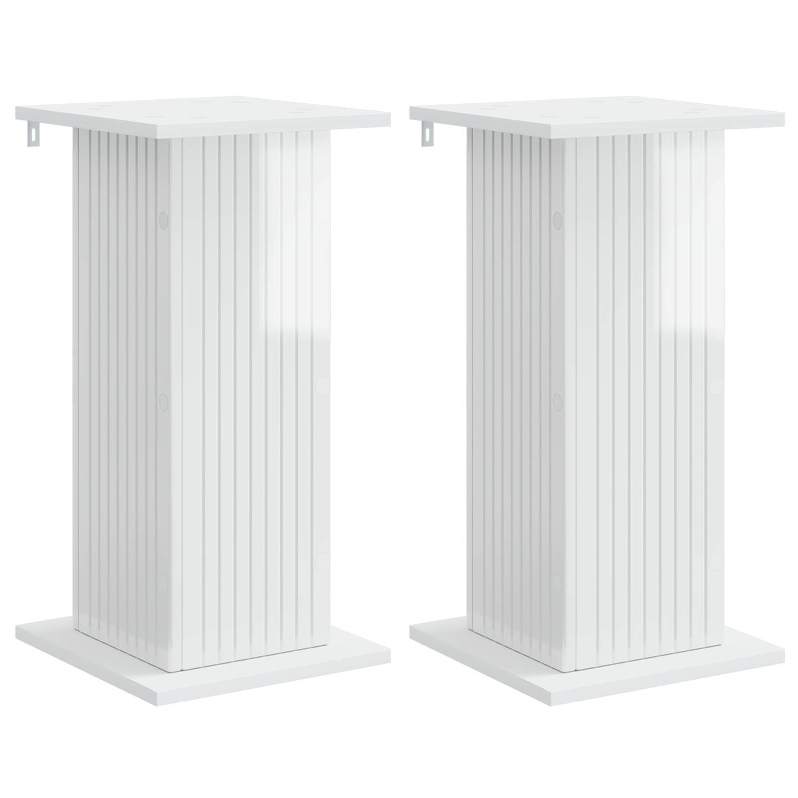 vidaXL Stojak na rośliny 2 pcs Biały wysoki połysk 30,5 x 30 x 60,5 cm
